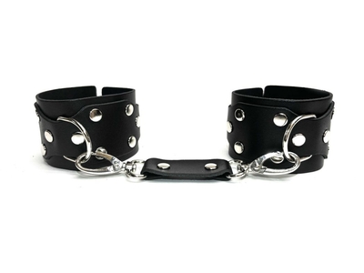 Черные кожаные наручники Sex Game - фото, цены